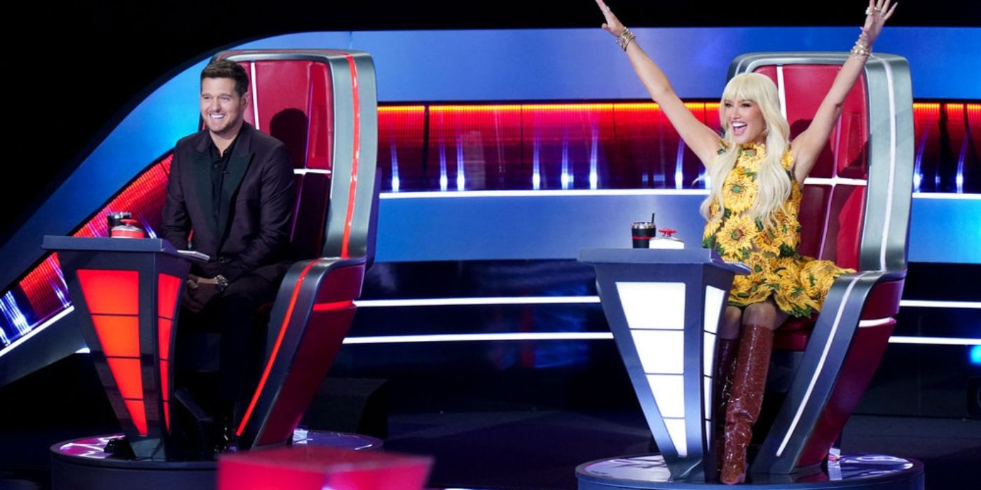 Michael Bublé and Gwen Stefani cheer on 'The Voice' Season 26.