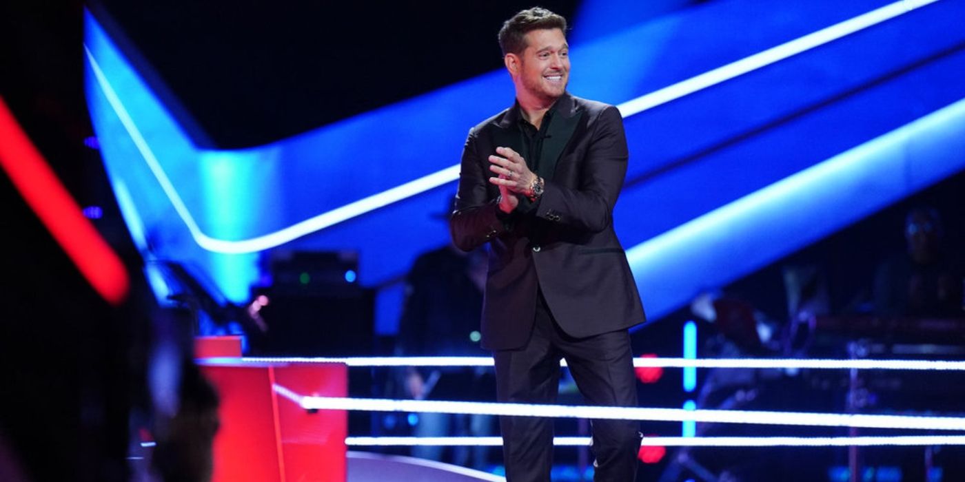 Michael Bublé on stage of 'The Voice' Season 26.