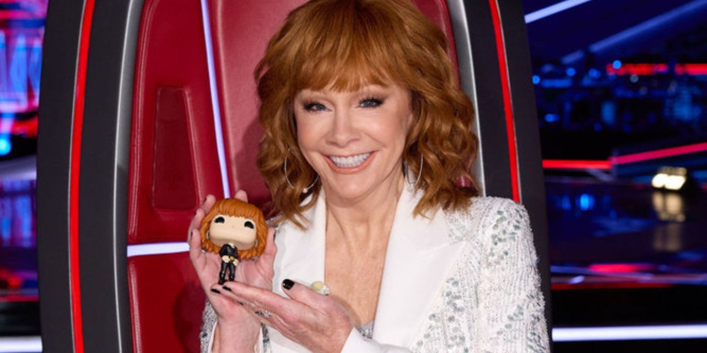 Reba McEntire holds her Funko Pop on 'The Voice' Season 26.