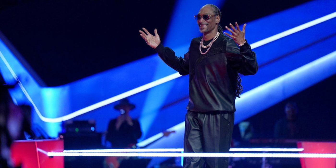 Snoop Dogg on stage during the Battle Rounds on 'The Voice' Season 26.