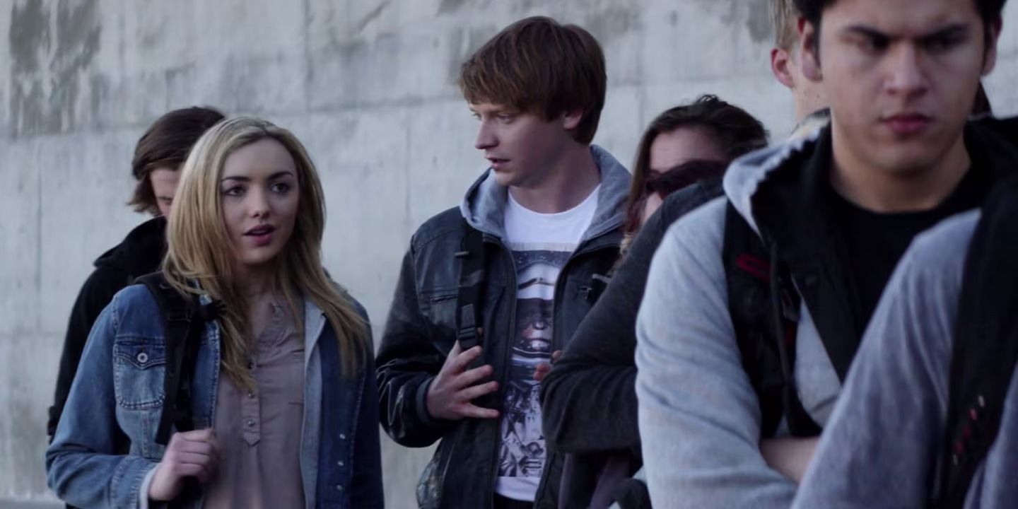 A group of high school students standing in line in &lsquo;The Thinning&rsquo;