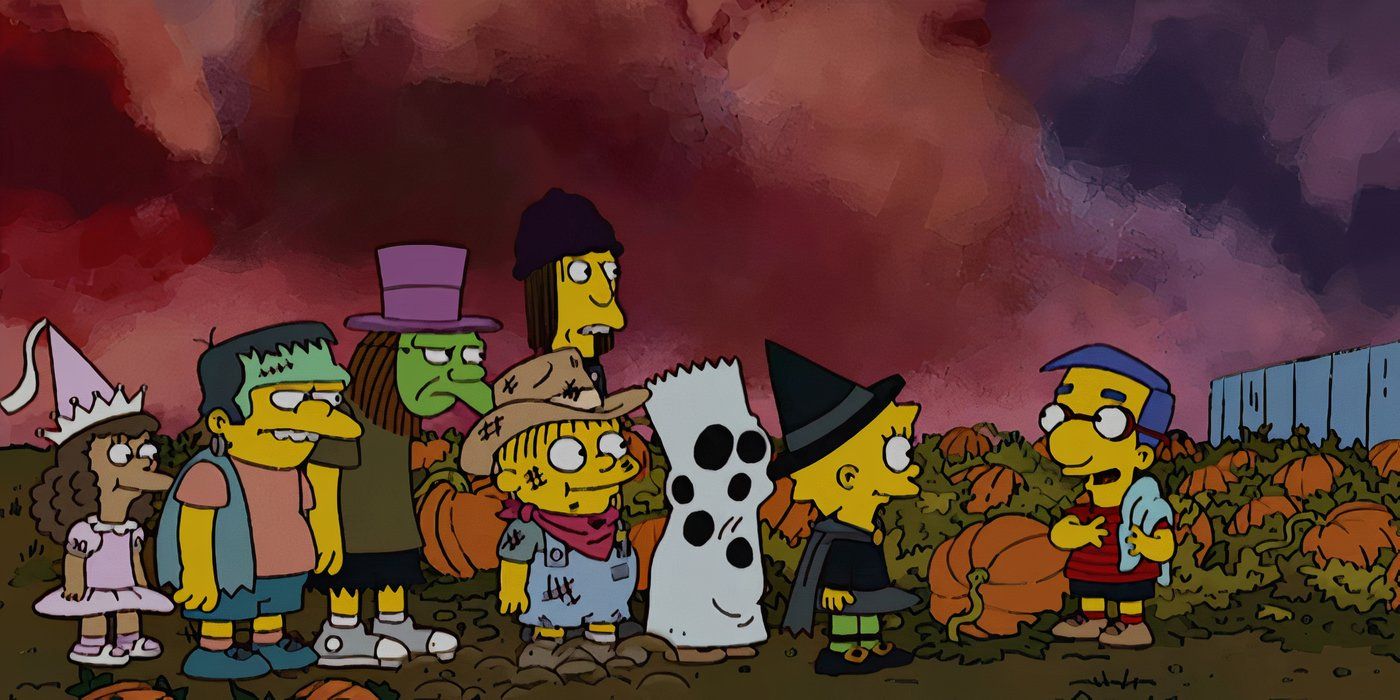 The kids of The Simpsons dressed as characters from Peanuts in a Halloween episode of The Simpsons.