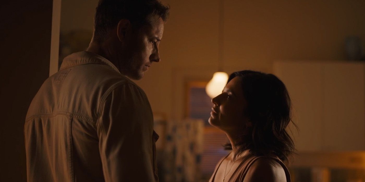 Colter Shaw (Justin Hartley) reunites with Camille Picket (Floriana Lima) in the 'Tracker' episode "Out of the Past."