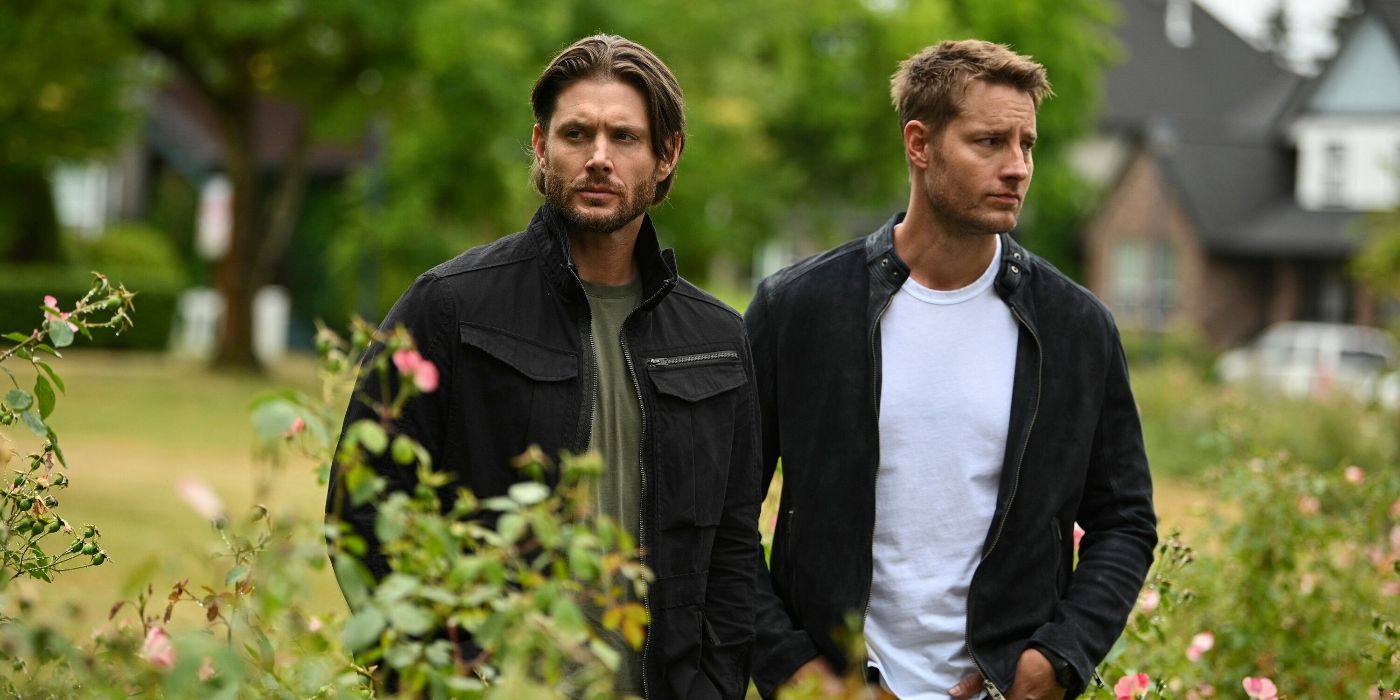 Jensen Ackles as Russell and Justin Hartley as Colter in Tracker Season 2 Episode 2