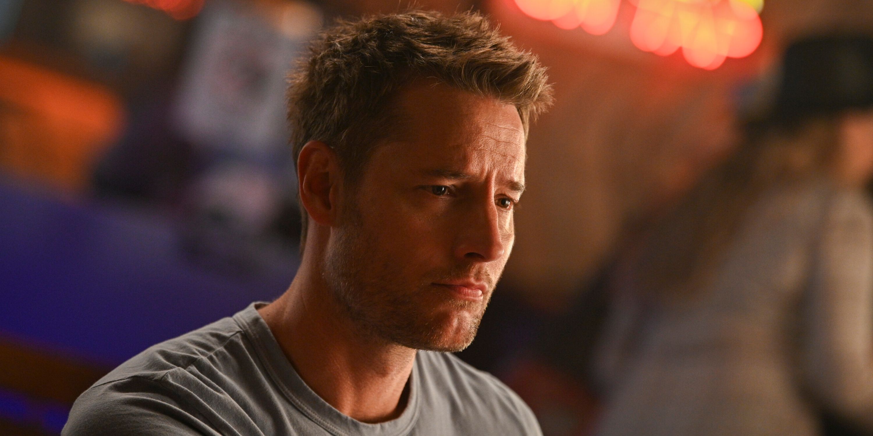 Justin Hartley as Colter Shaw looking deep in thought in Season 2 of Tracker