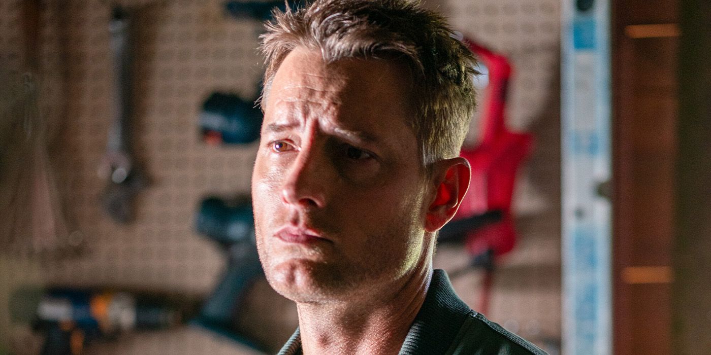 Justin Hartley as Colter Shaw looking distressed in Tracker Season 2