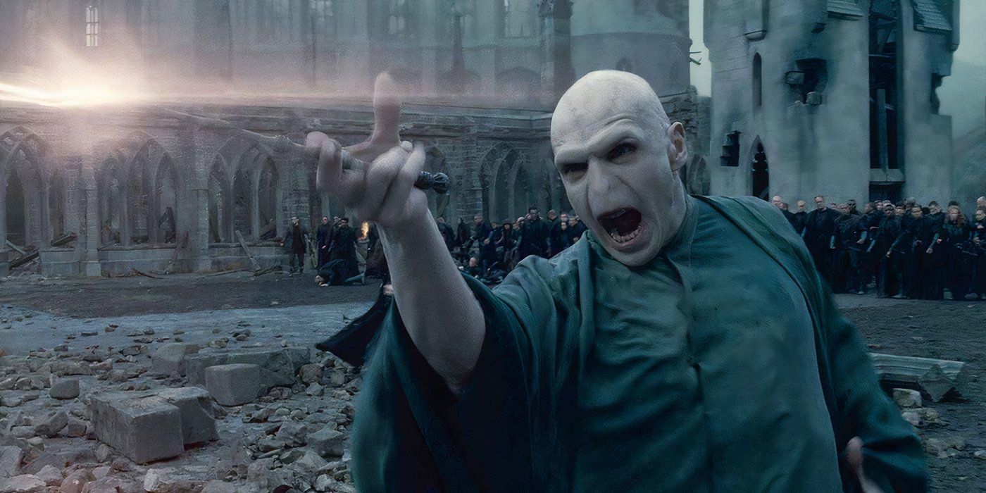 Voldemort angrily casts a confringo spell with a wand in 'Harry Potter and the Deathly Hallows-Part 2'. 