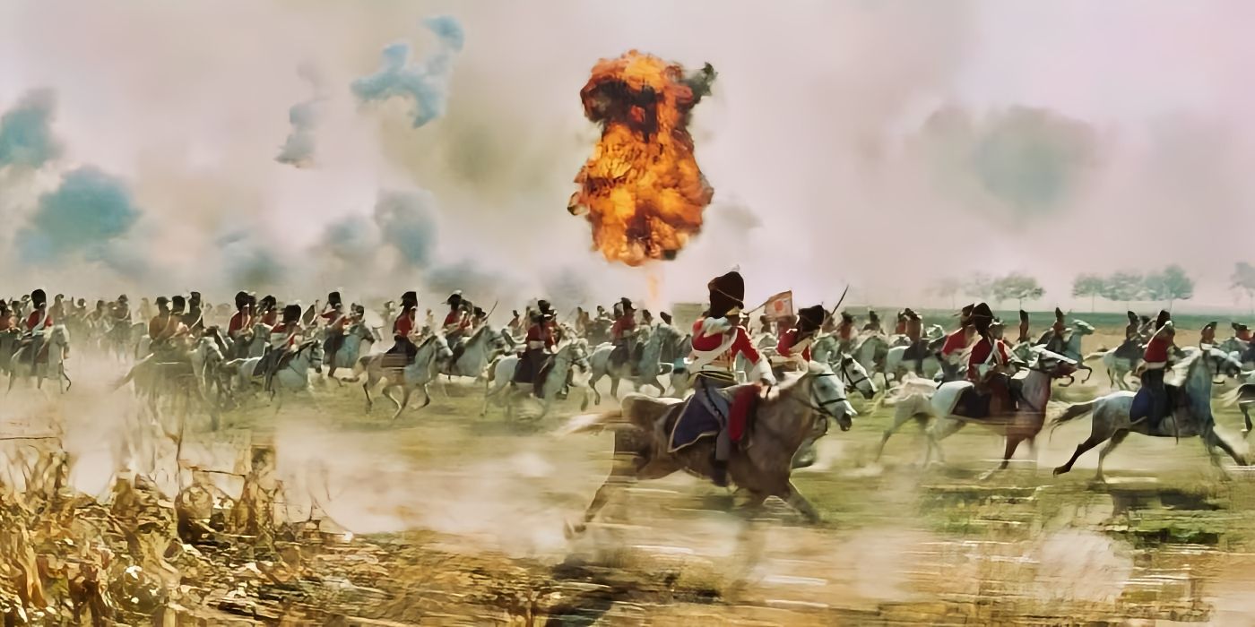 ???????The charge of the Royal Scots Greys in 'Waterloo.'