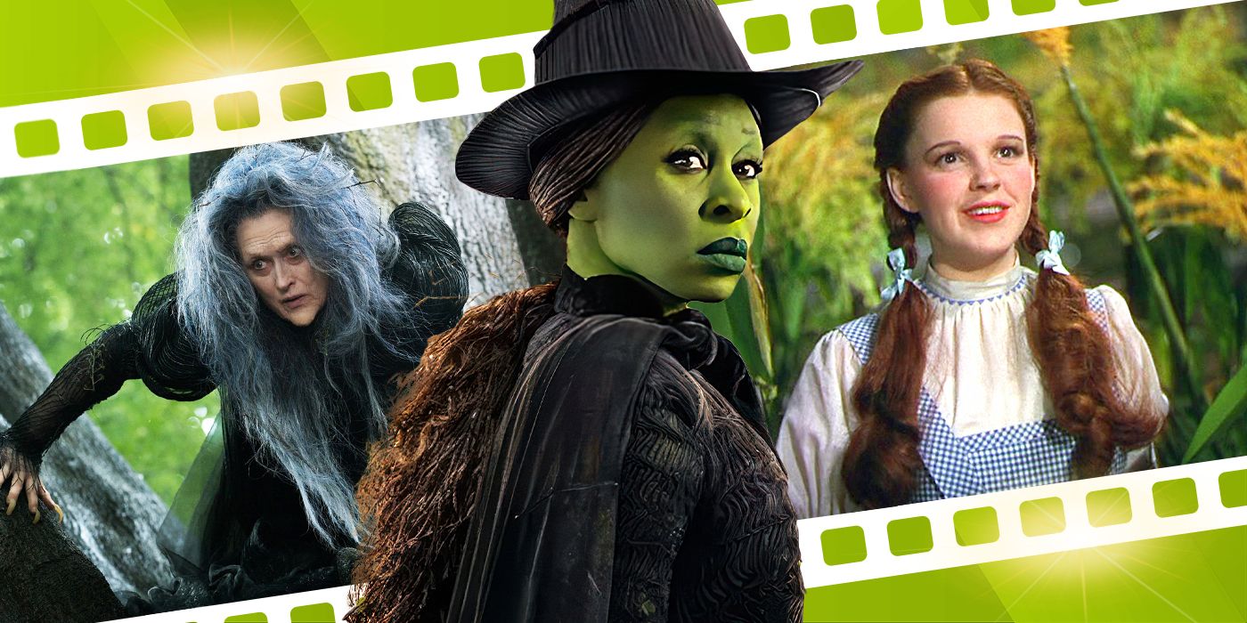 Blended image showing characters from Into the Woods, Wicked, and The Wizard of Oz.
