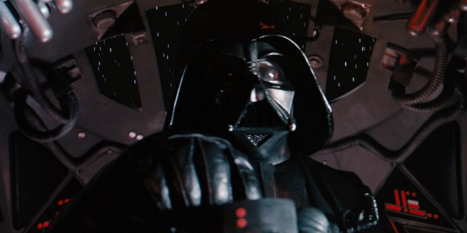 Darth Vader, voiced by James Earl Jones, pilots his TIE Fighter in &lsquo;Star Wars: Episode IV – A New Hope&rsquo;.