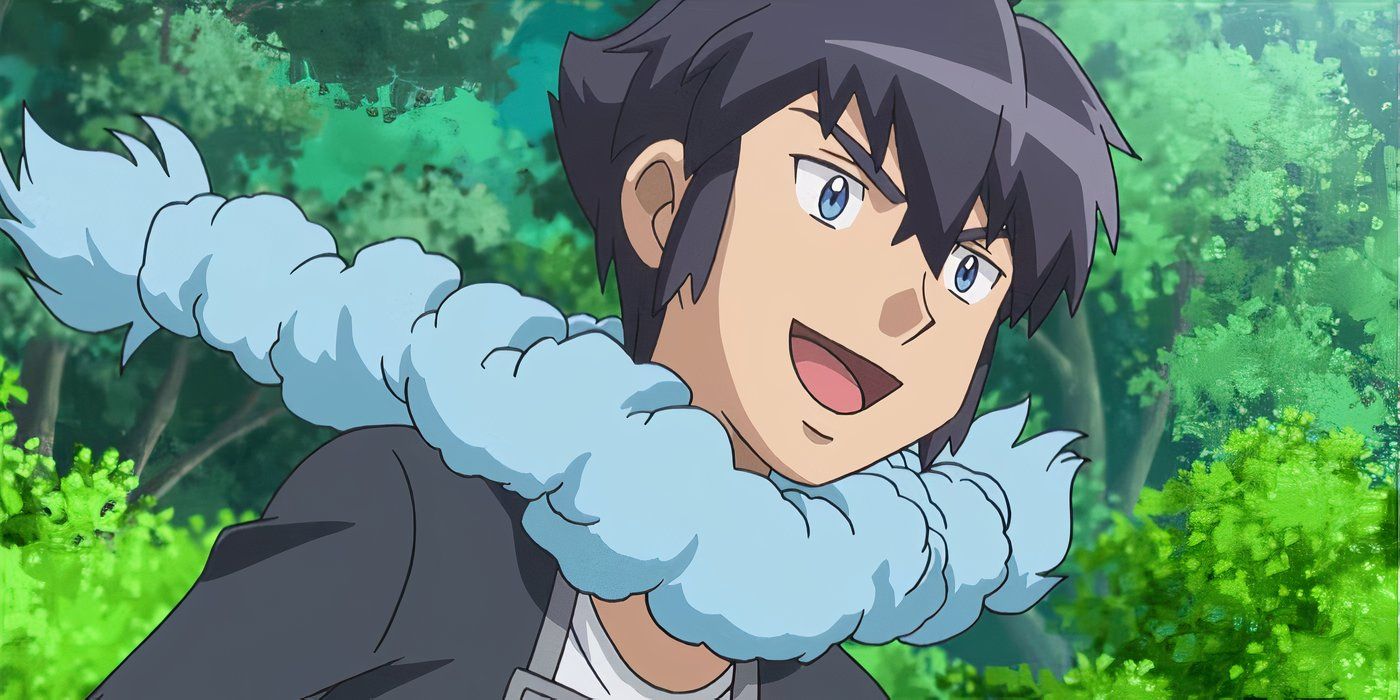 Alain talking and smiling in Pokemon: XY.