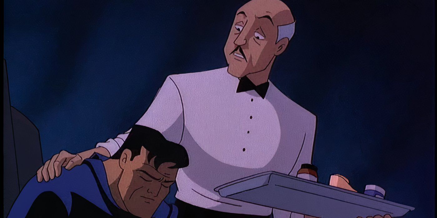 Alfred comforting Bruce in Batman: Mask of the Phantasm