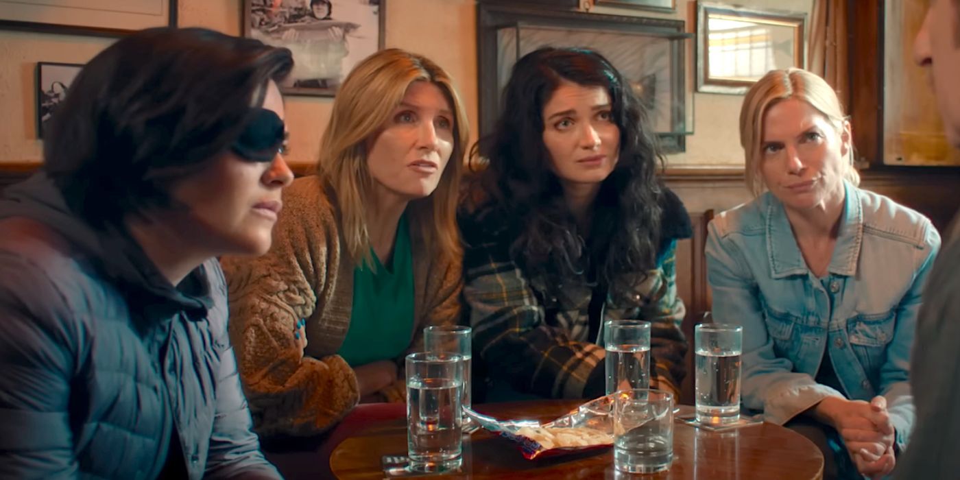 Bad Sisters T2 Sarah Greene, Sharon Horgan, Eve Hewson, Eva Birthisle