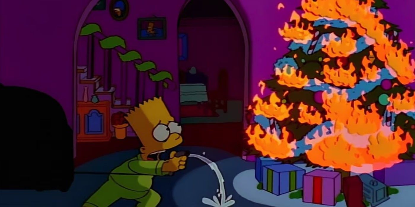 Bart (Nancy Cartwright) can't put out the fire in 'The Simpsons' "Miracle on Evergreen Terrace"