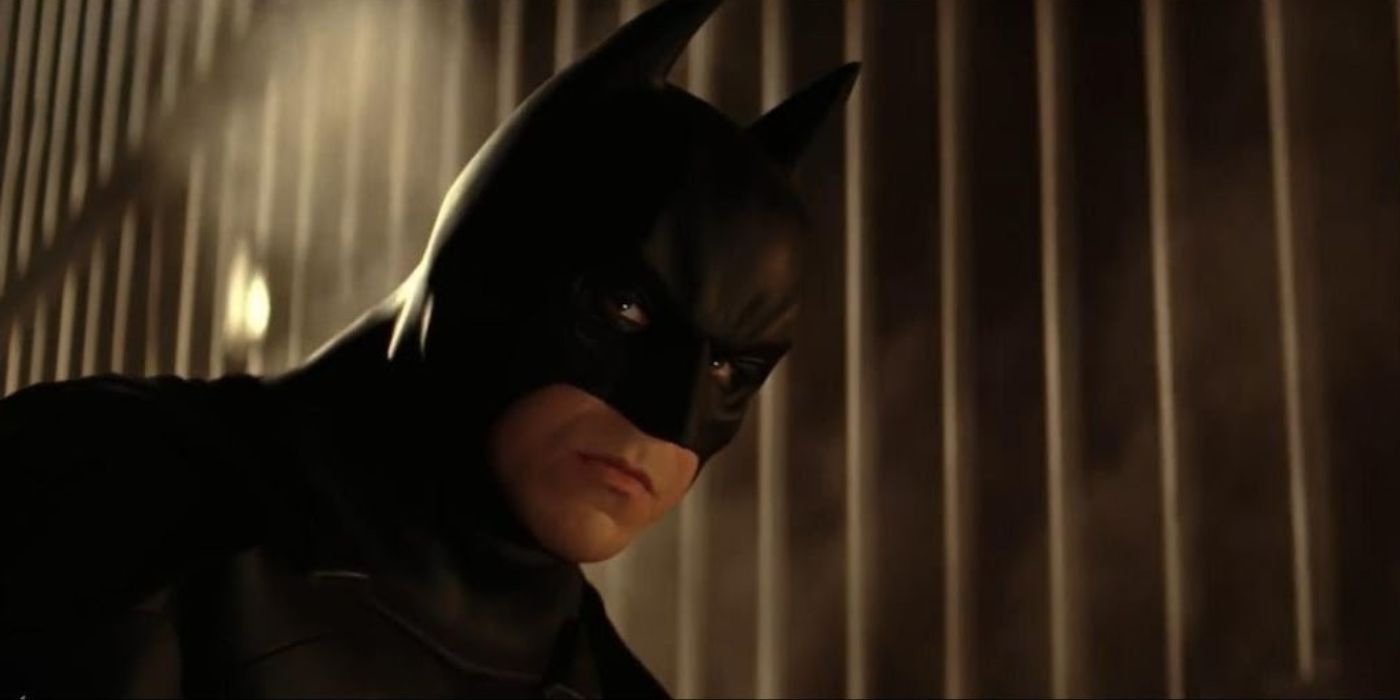 Batman looking grim in Batman Begins