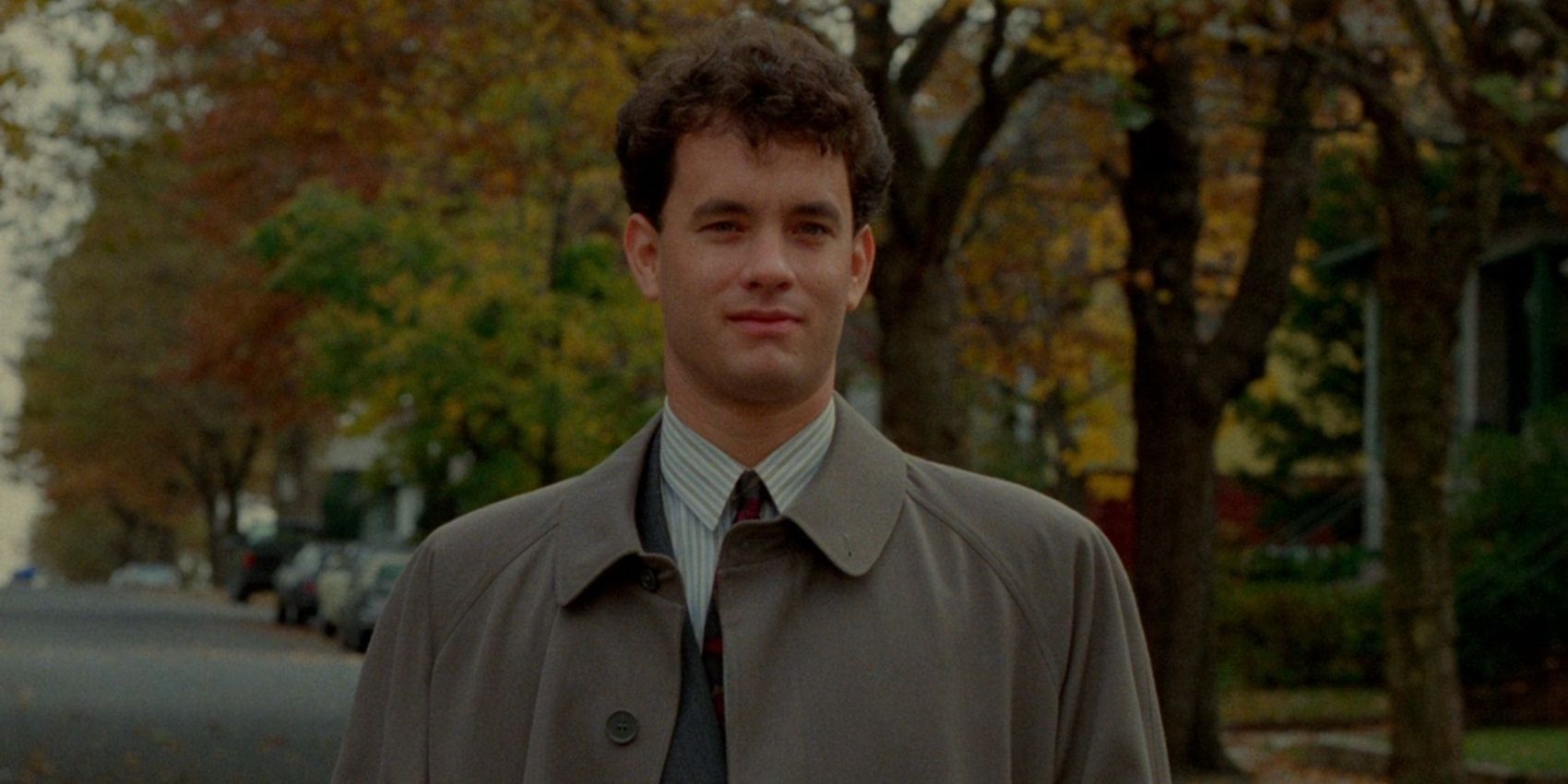 Joshua Baskin, played by Tom Hanks, stares onward in his adult form in 'Big'.