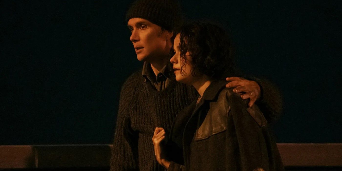 Bill Furlong (Cillian Murphy) escorts Sarah (Zara Devlin) to safety in 'Small Things Like These'