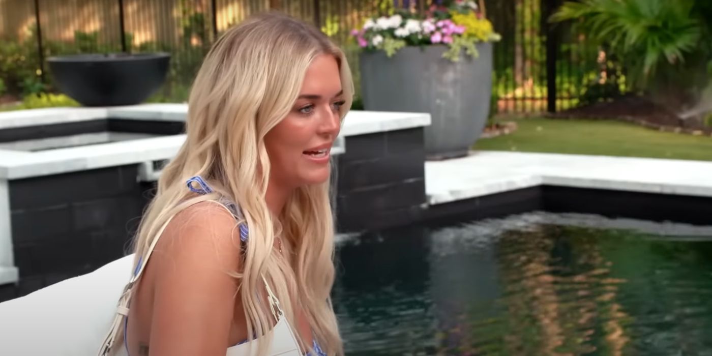 Salley Carson sits by the pool in the Season 10 trailer of Southern Charm.