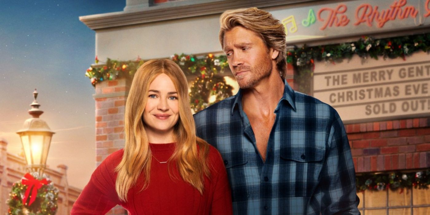 Britt Robertson and Chad Michael Murray pose together for the cover art of Merry Gentlemen.