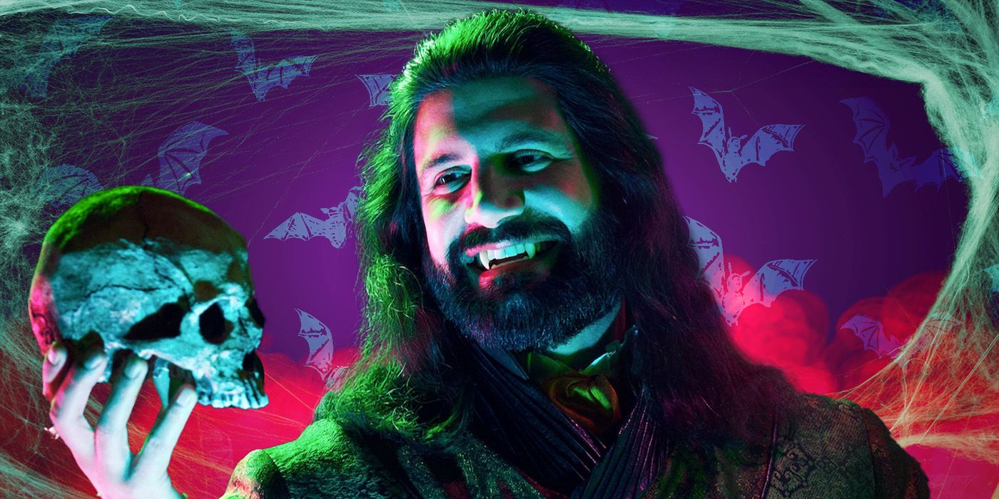 Custom image from Zanda Rice of Kayvan Novak as Nandor the vampire with a skull for What We Do in the Shadows