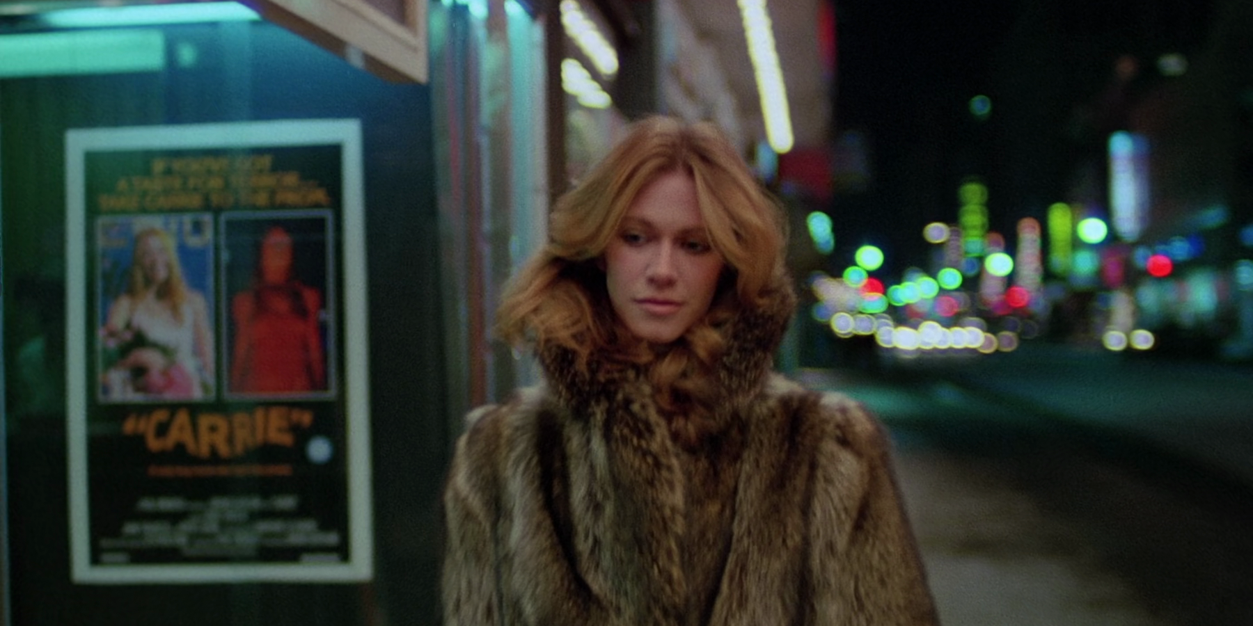 Sissy Spacek Carrie poster in the background of Rabid