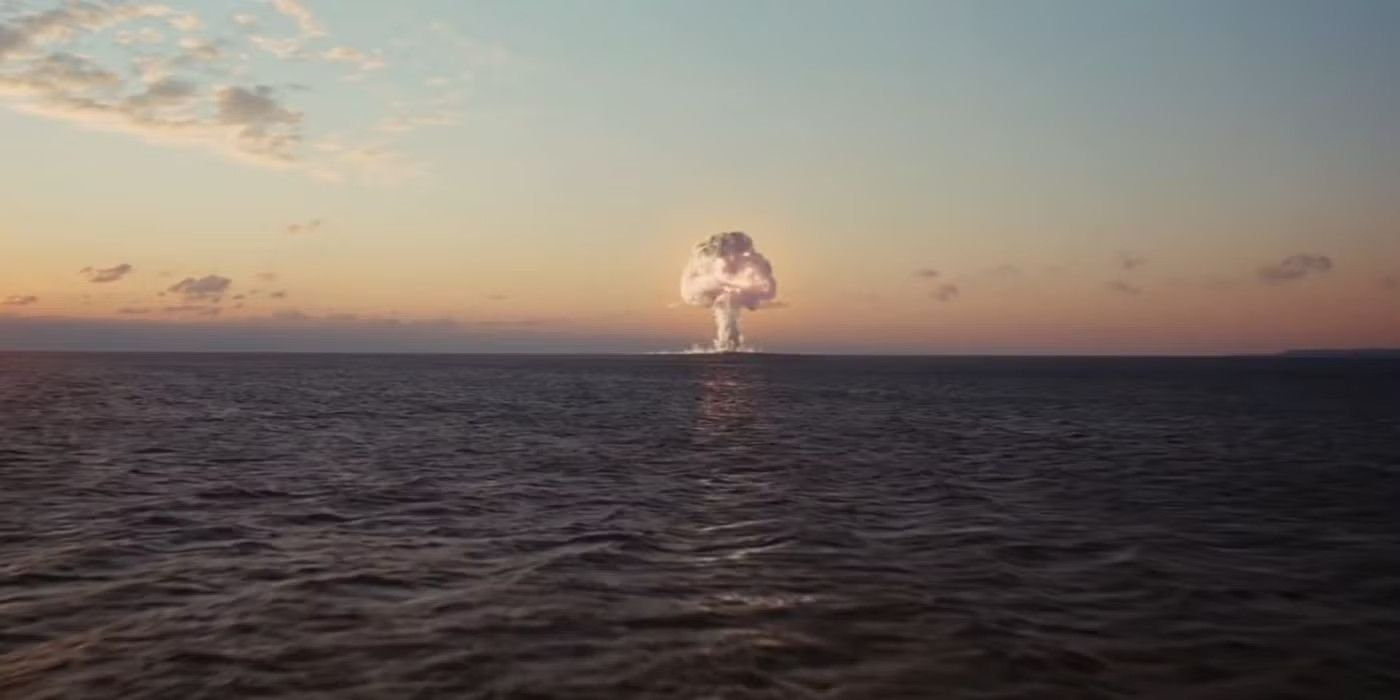 A mushroom cloud in the sea in The Dark knight Rises