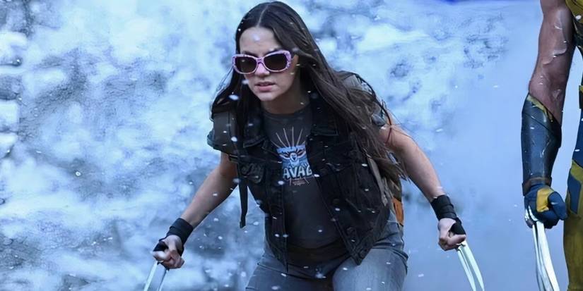 Dafne Keen como X-23 lista para la acción en la niebla en Deadpool y Wolverine