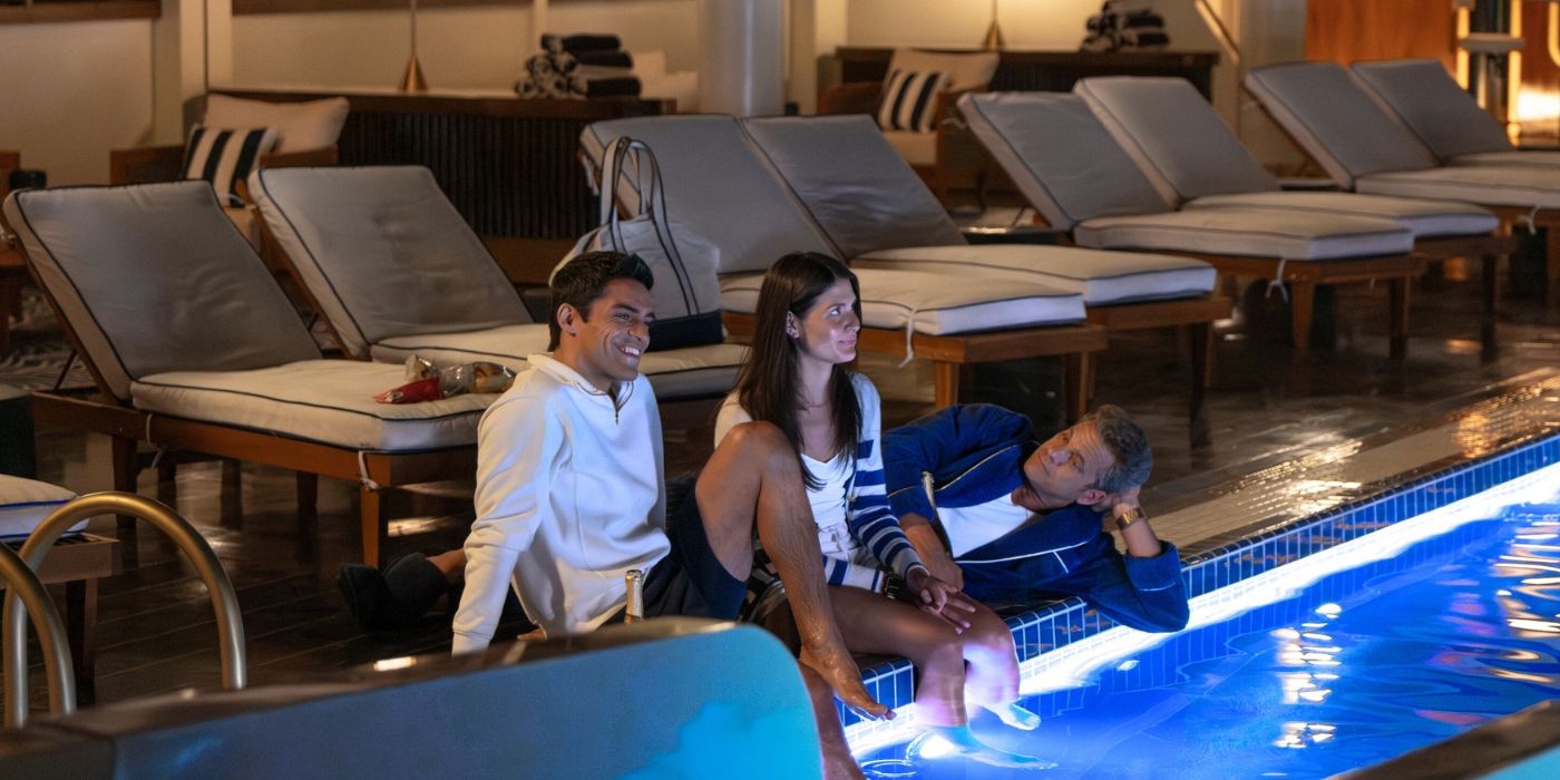 Joshua Jackson, Philippa Soo, and Sean Teale in Doctor Odyssey Episode 6