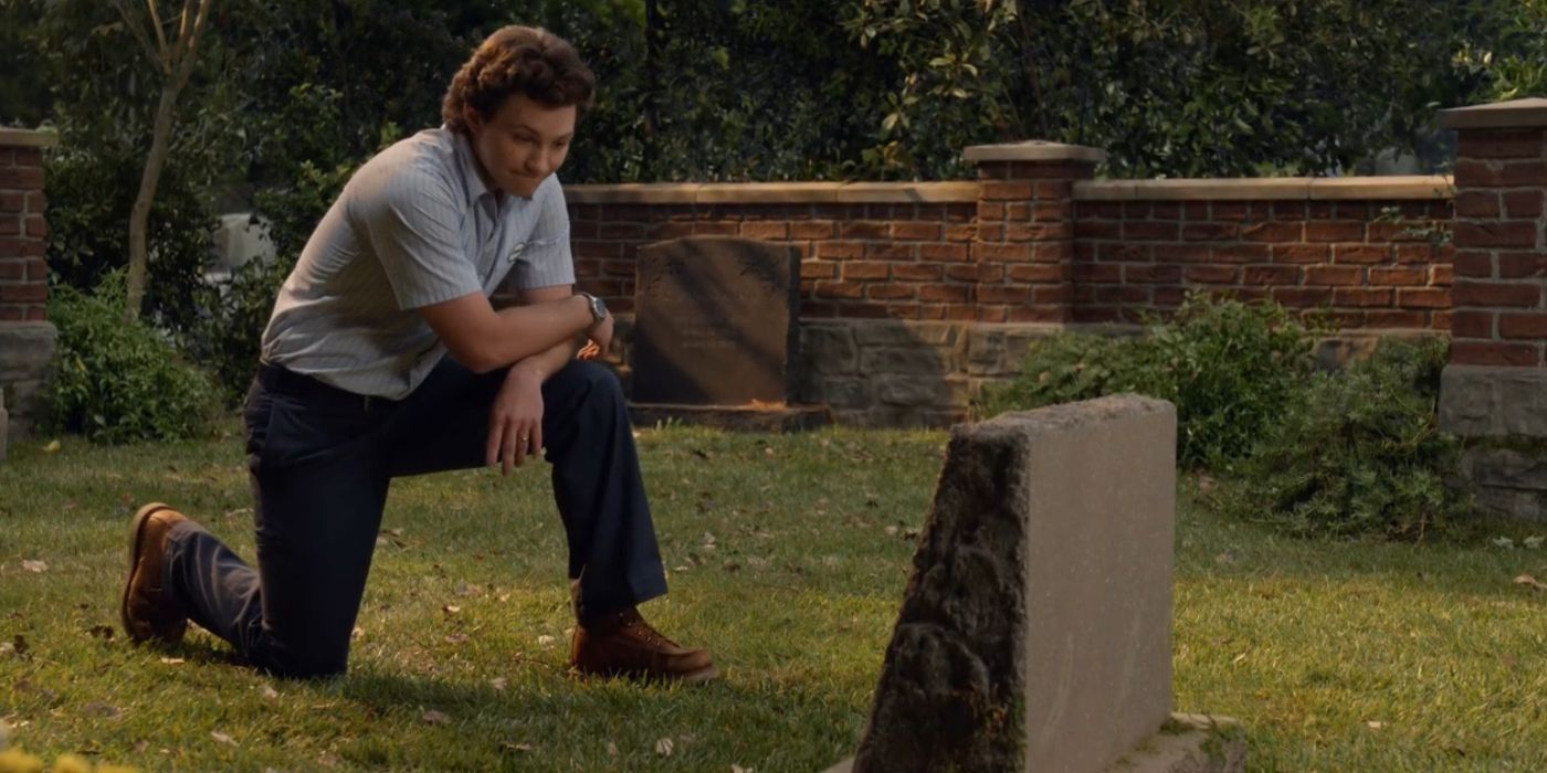 Georgie at his father's Grave in Georgie & Mandy's First Marriage