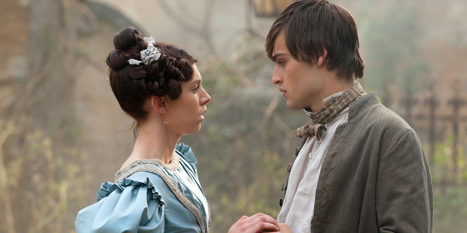 Vanessa Kirby as Estella holding hands with Douglas Booth as Pip in 'Great Expectations' (2011)