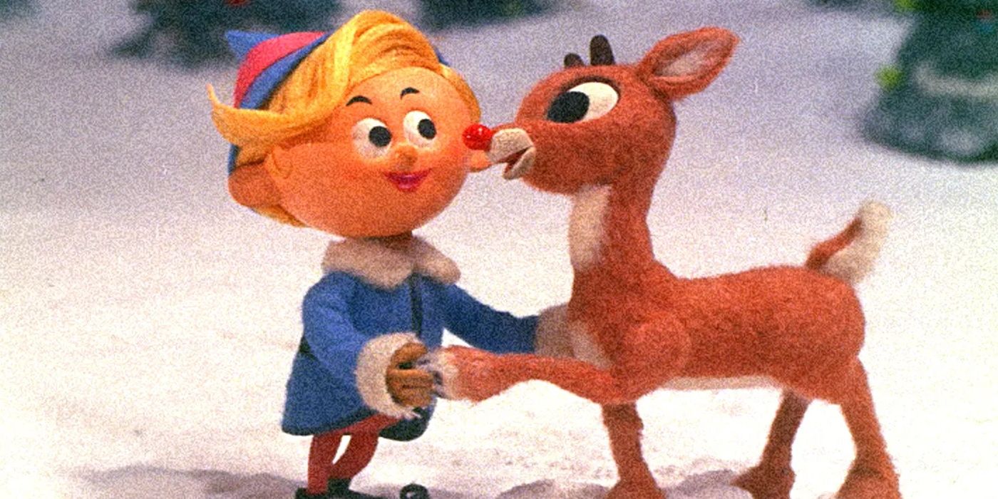 Hermey and Rudolph hug and become unlikely friends.