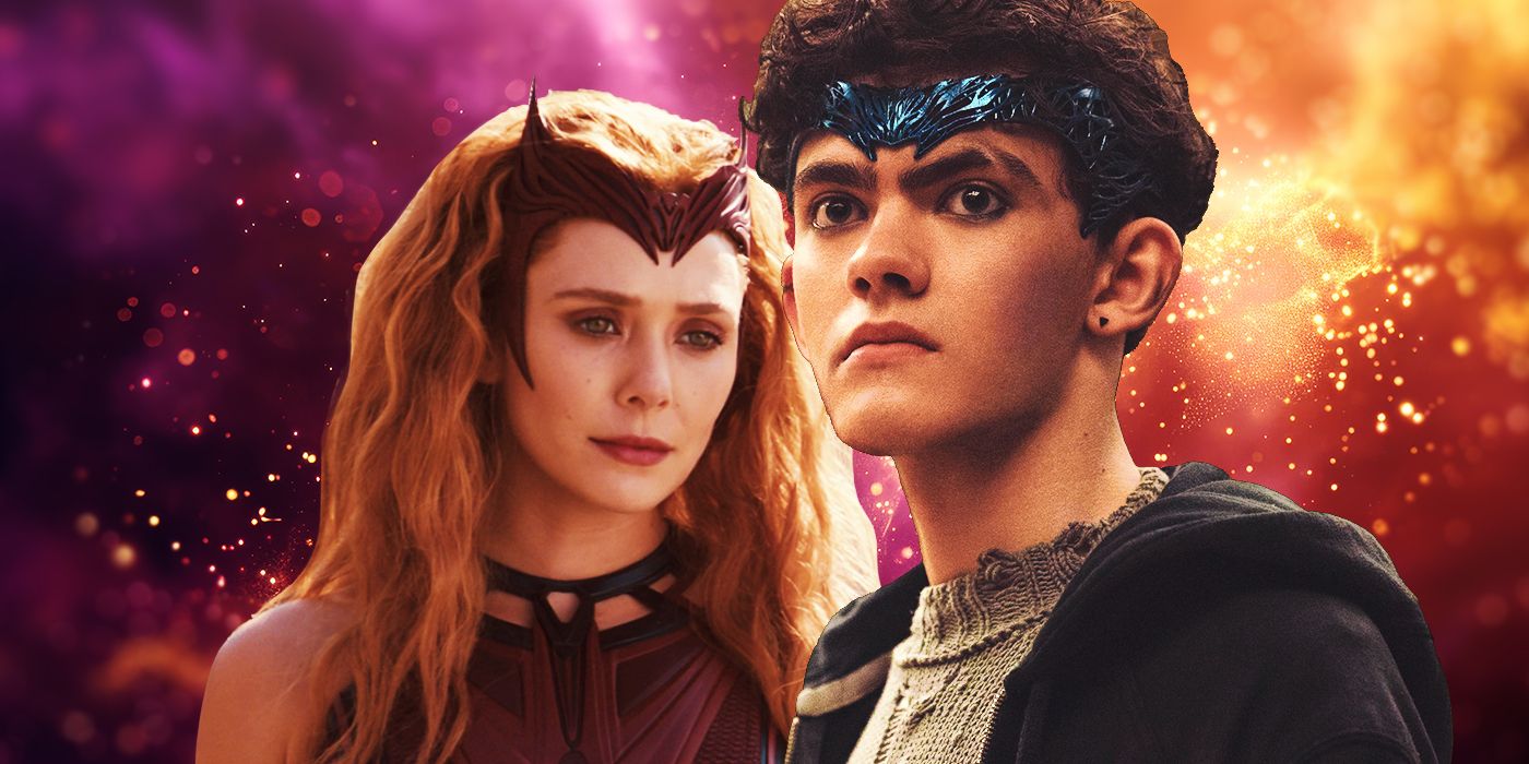 Wanda and Billy Maximoff wearing their crowns with a cosmic background