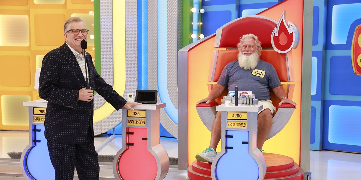 Concursante que ganó un cepillo de dientes en 'The Price Is Right' (en la foto con Drew Carey)