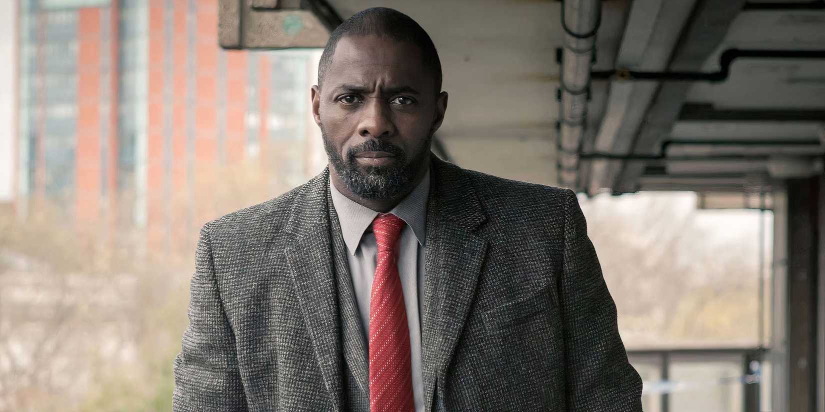 Idris Elba as Luther in Luther looking at the camera.