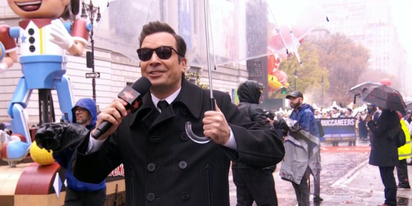 Jimmy Fallon during the 2024 Macy&rsquo;s Thanksgiving Day Parade