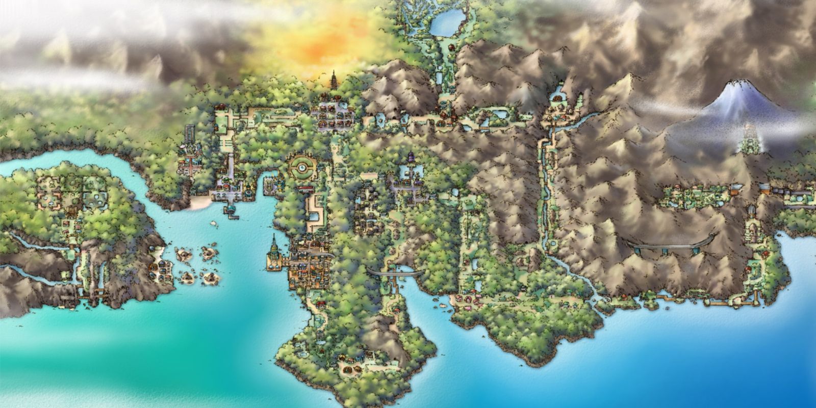 A map of Johto in Pokémon
