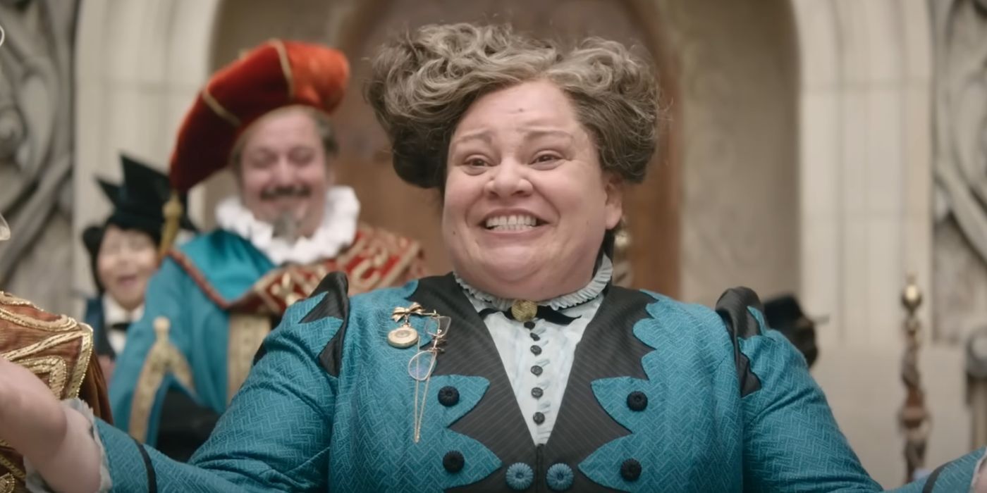 Keala Settle as Miss Coddle in Wicked.