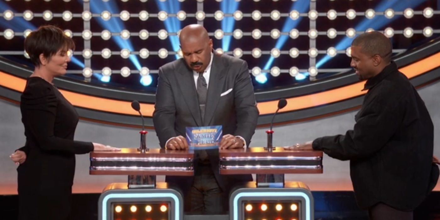 Kris Jenner Steve Harvey Kanye West Family Feud