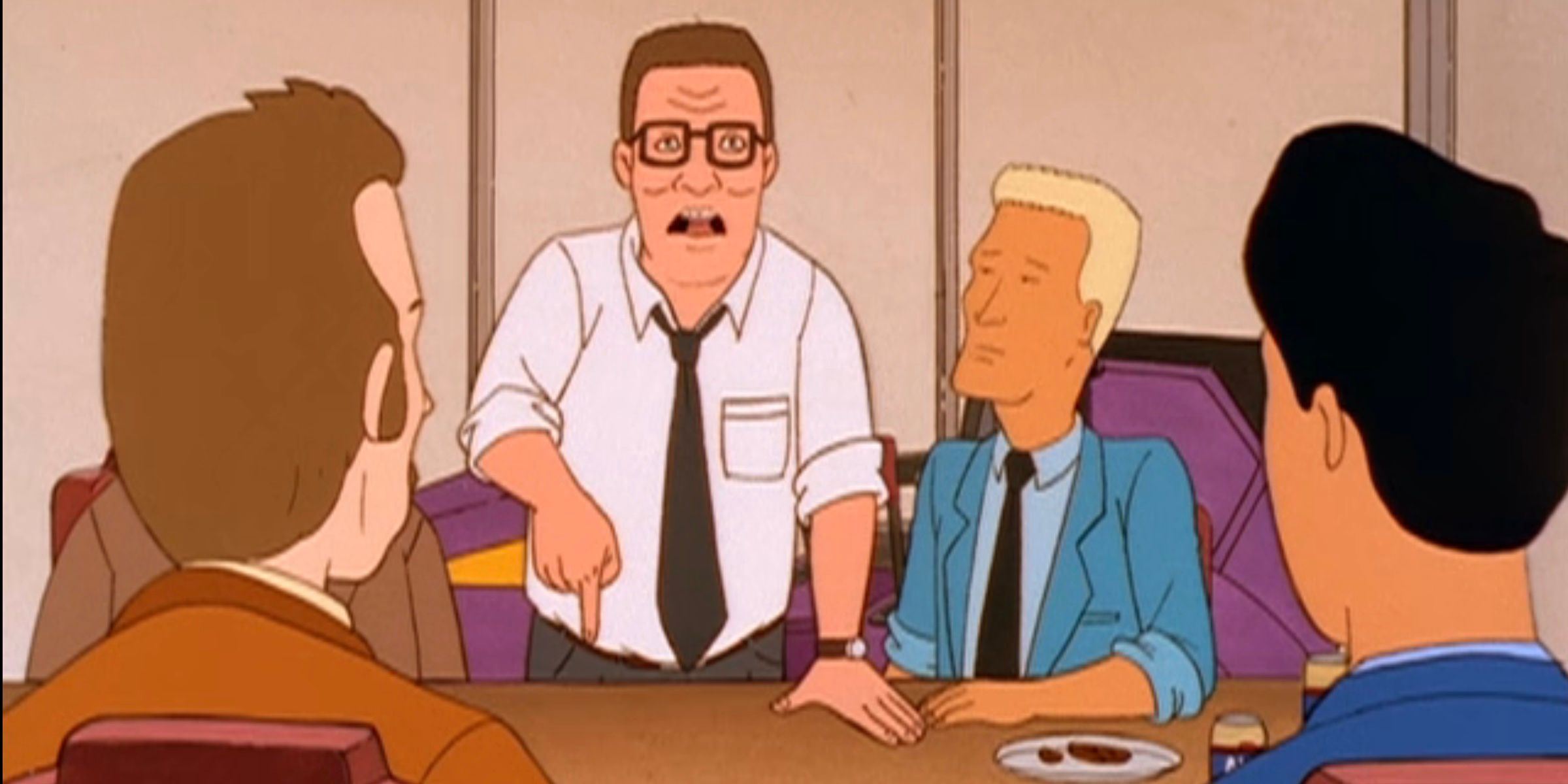 Hank Hill argues adamantly on King of the Hill.