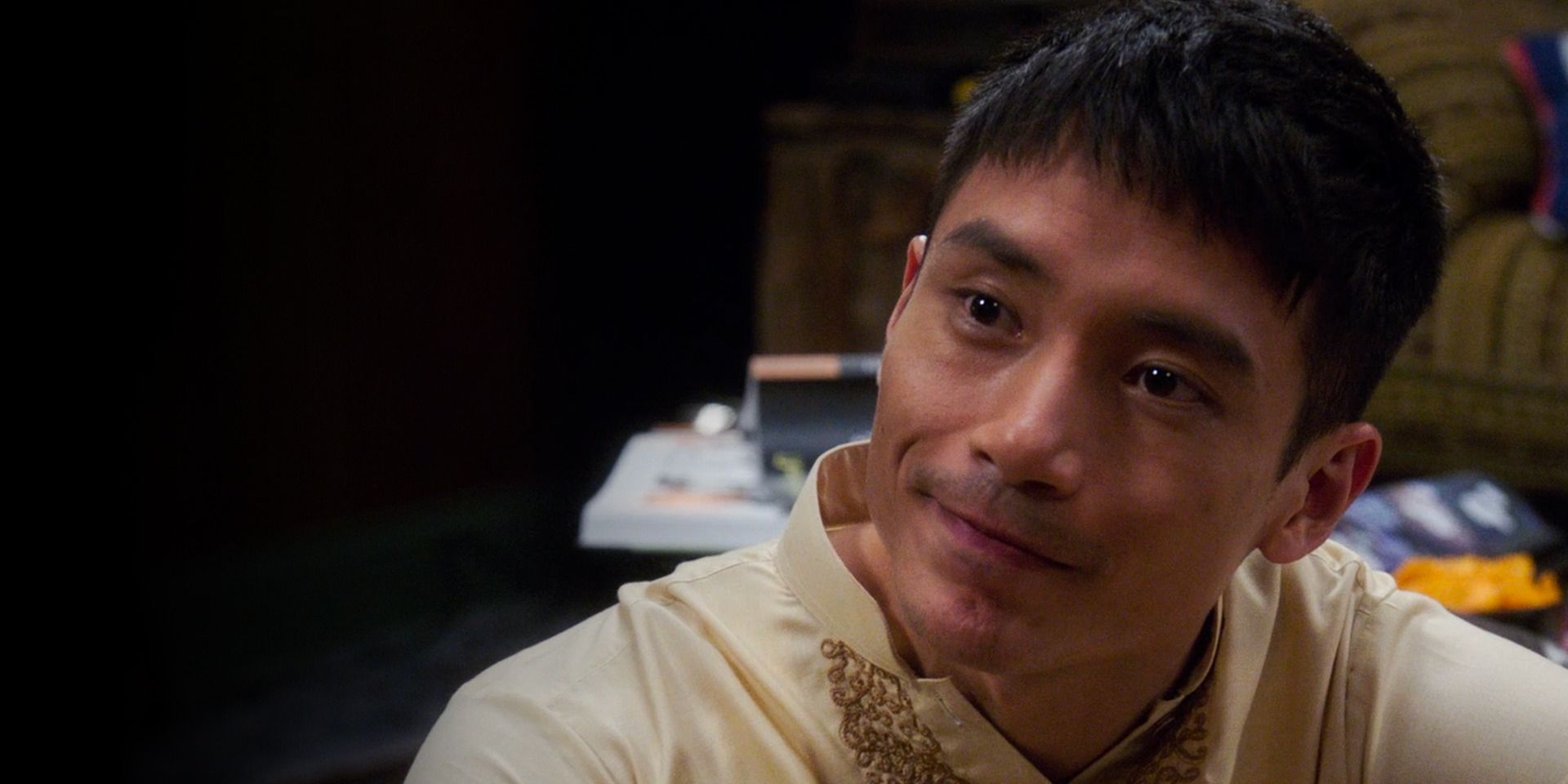 Manny Jacinto as Jason looking to his right in &lsquo;The Good Place&rsquo;