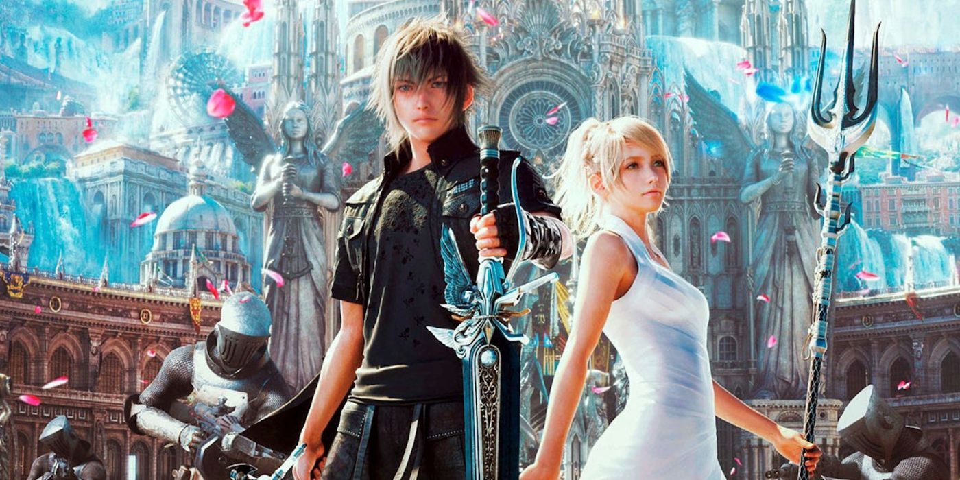 Noctis and Lunafreya in a promo image for Final Fantasy XV