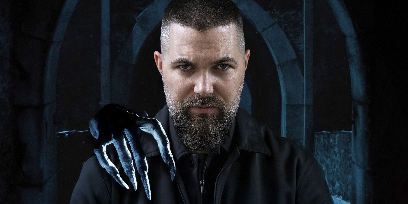 Custom image of Robert Eggers with Nosferatu's hand on his shoulder