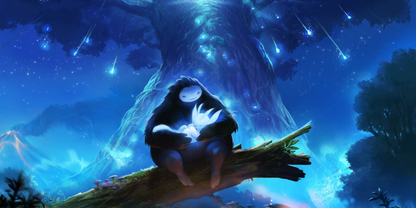 Naru cradles ori under a tree in &lsquo;ori and the blind fores&rsquo;