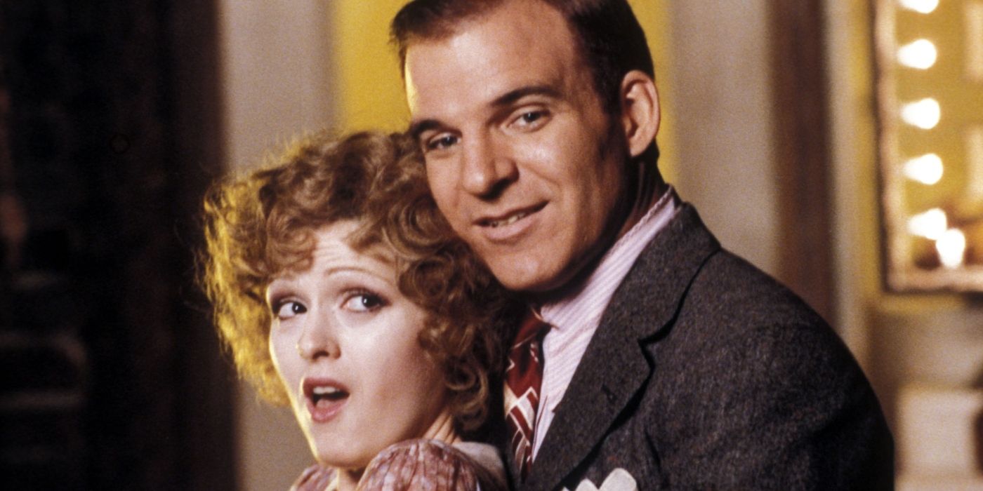 Steve Martin&rsquo;s Arthur smiling with Bernadette Peters' Eileen in Pennies From Heaven