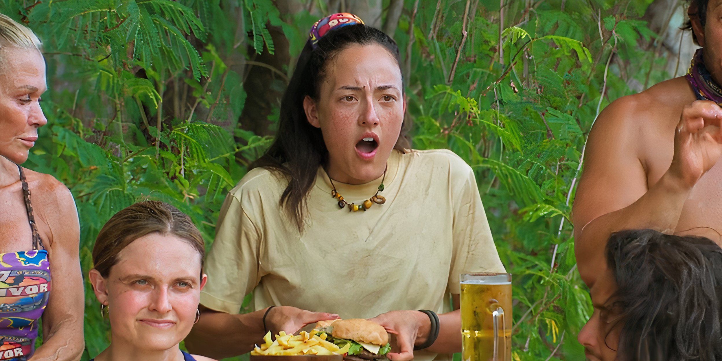 Rachel LaMont looks shocked at the auction in Survivor 47