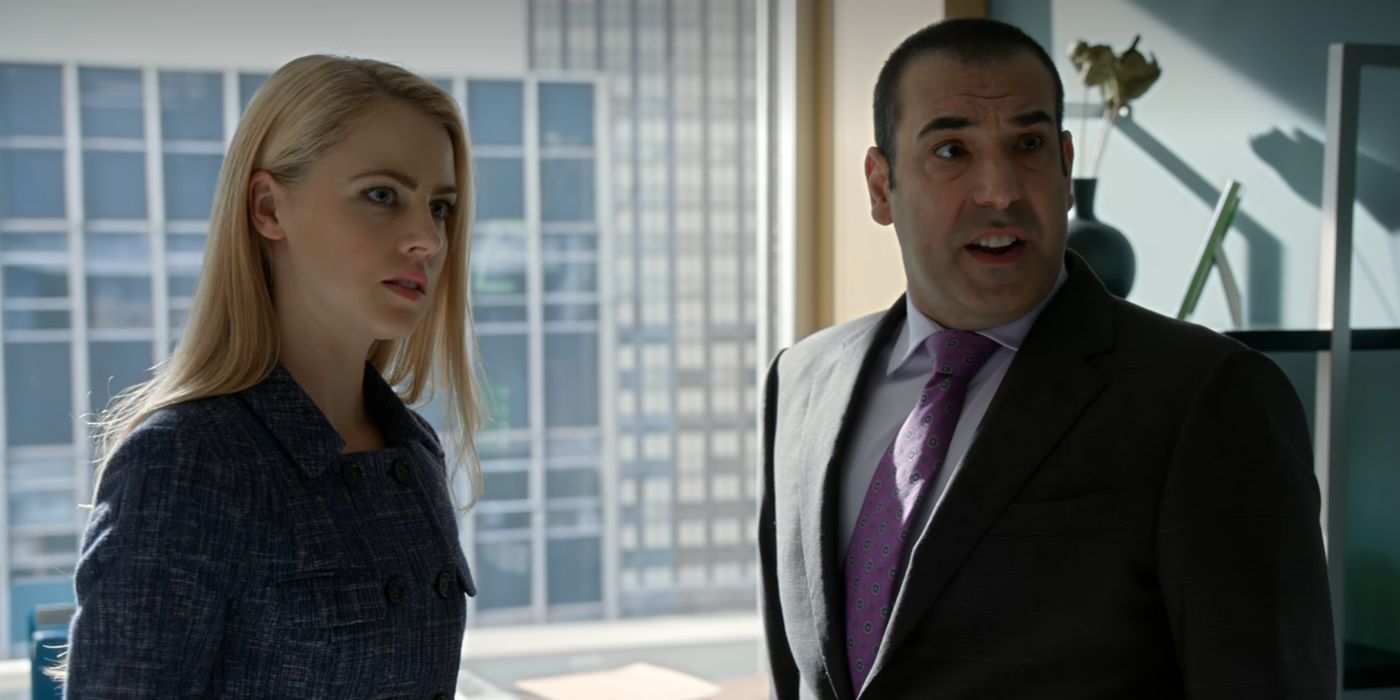 Rick Hoffman and Amanda Scull in Suits