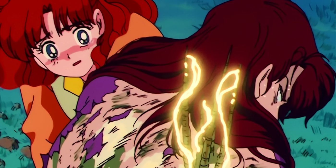 A character's back is exposed and severely wounded in Sailor Moon. 