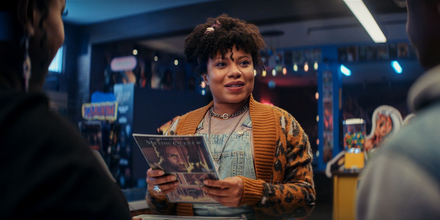 shalita grant holds onto a fresh copy of a graphic novel in &lsquo;Side Quest&rsquo;