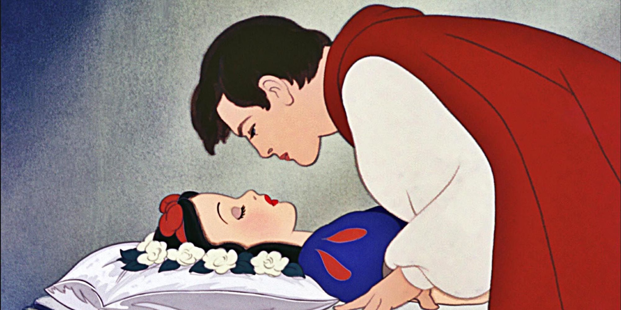 The Prince about to kiss Snow White