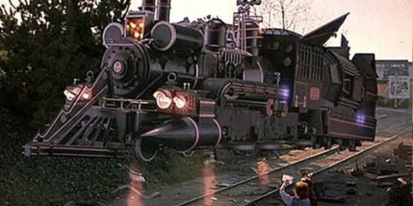 The steam locomotive (Sierra No.3) is about to time travel in 'Back to the Future Part III'